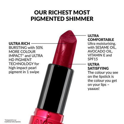 Avon Ultra Colour Shimmer Lipstick SPF15 | Full Size - POD International UK